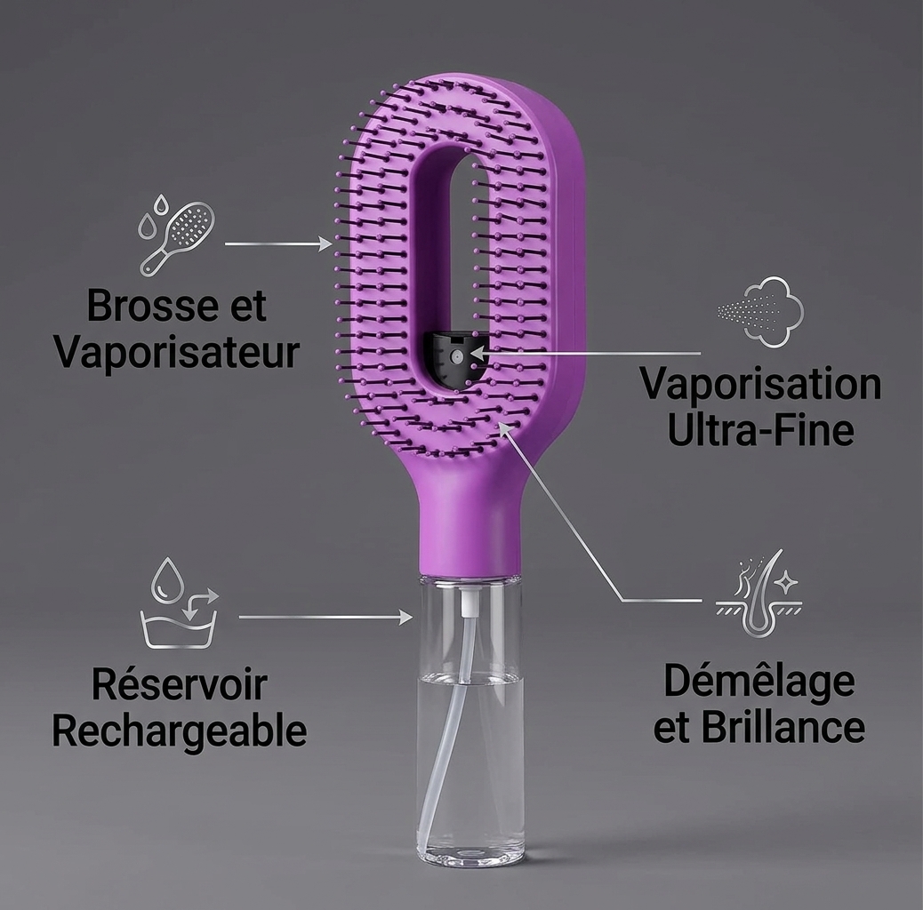 Brosse Innovante avec Réservoir d'Eau Intégré 2-en-1