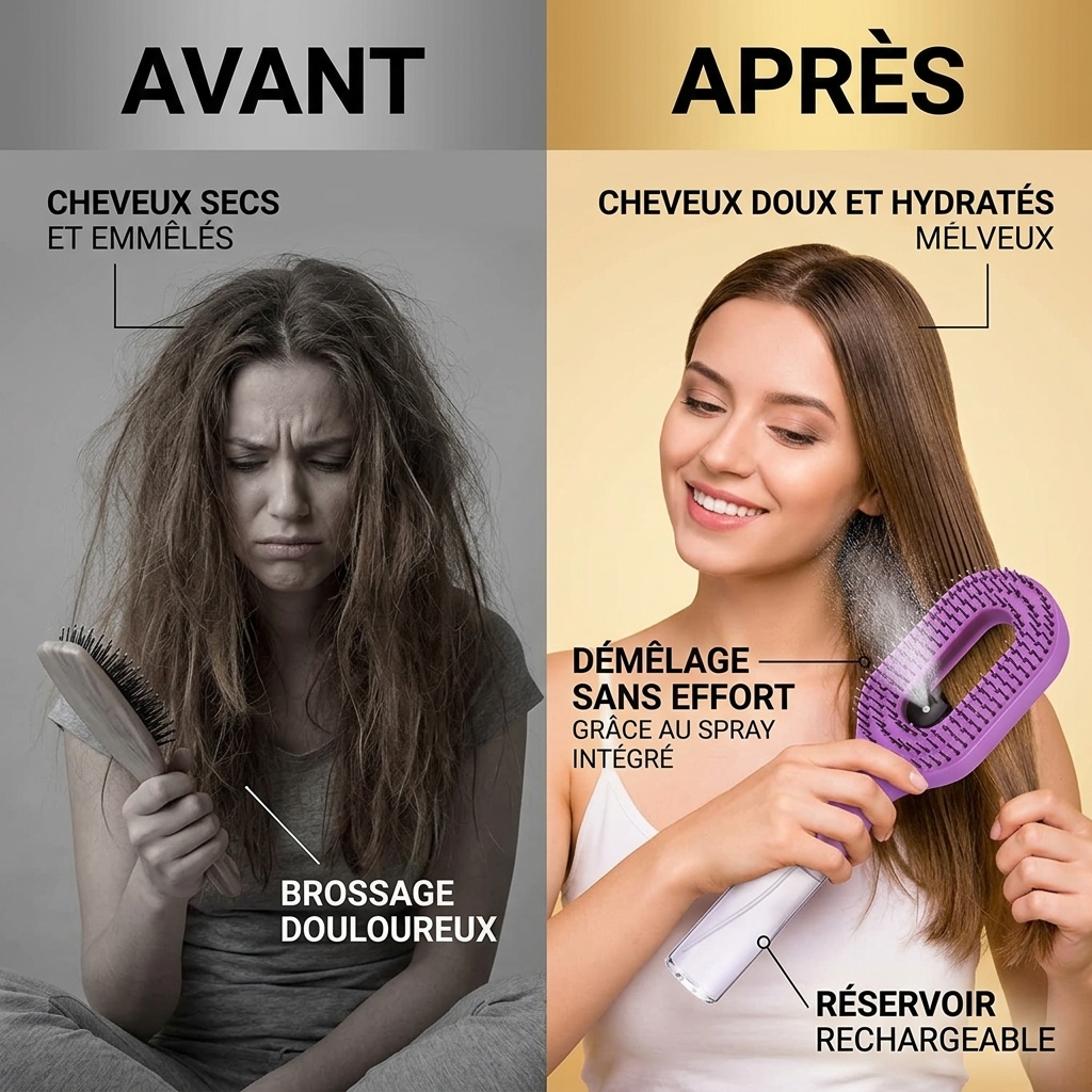 Brosse Innovante avec Réservoir d'Eau Intégré 2-en-1