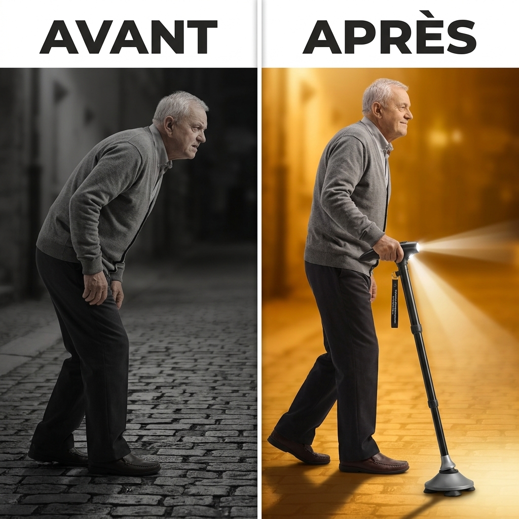 Canne Magique Pliante LED Sécurisée pour Vos Promenades