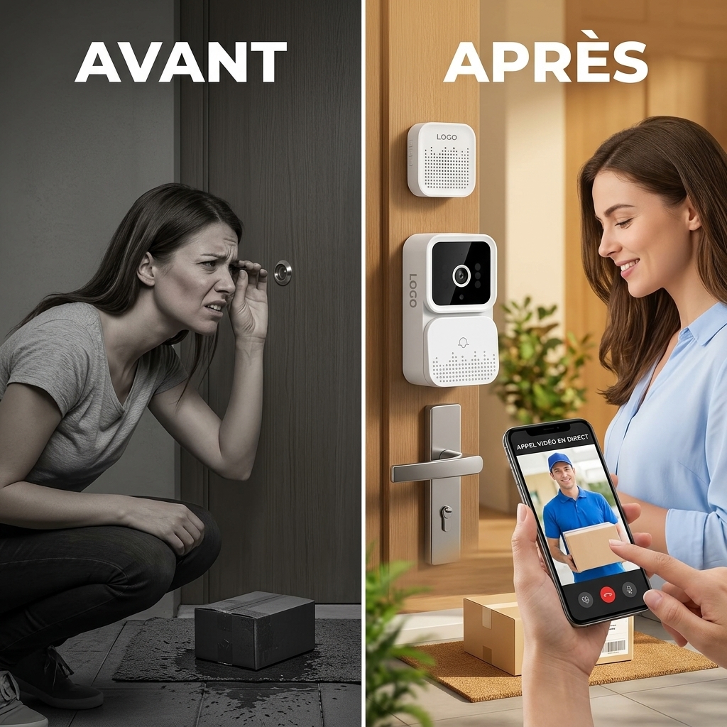 Sonnette Vidéo HD Intelligente avec Stockage Cloud