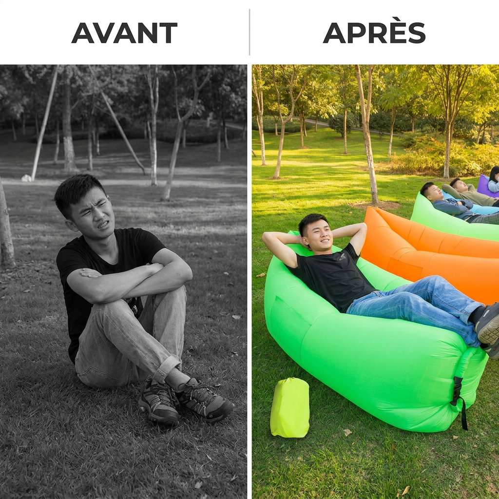 Canapé Gonflable Ultra-léger pour Intérieur et Extérieur