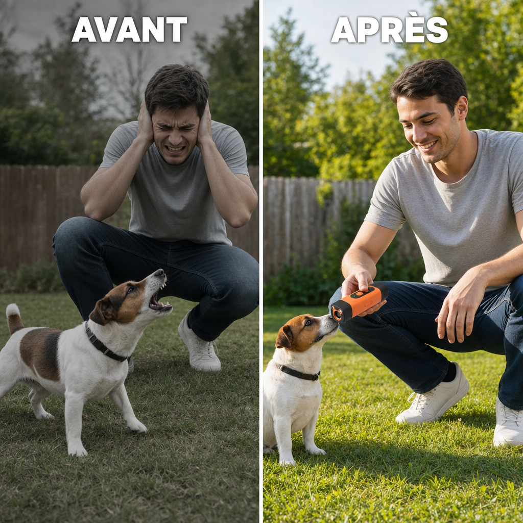Dispositif Ultrason Anti-Aboiement pour Chiens avec LED