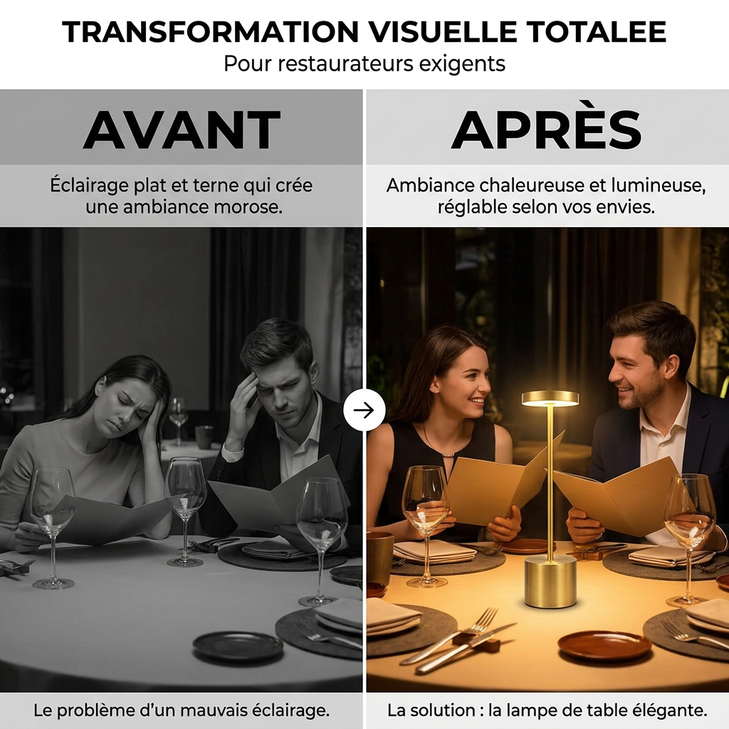 Lampe de Table Dorée Rechargeable pour Ambiance Élégante