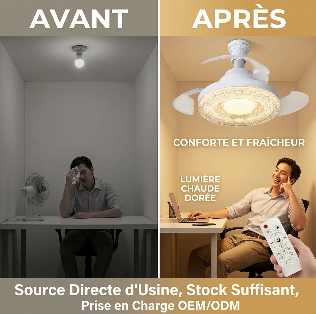 Ventilateur de Plafond Luxueux avec Télécommande