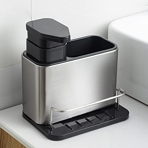 Organisateur d'évier avec distributeur de savon en acier – photo du produit