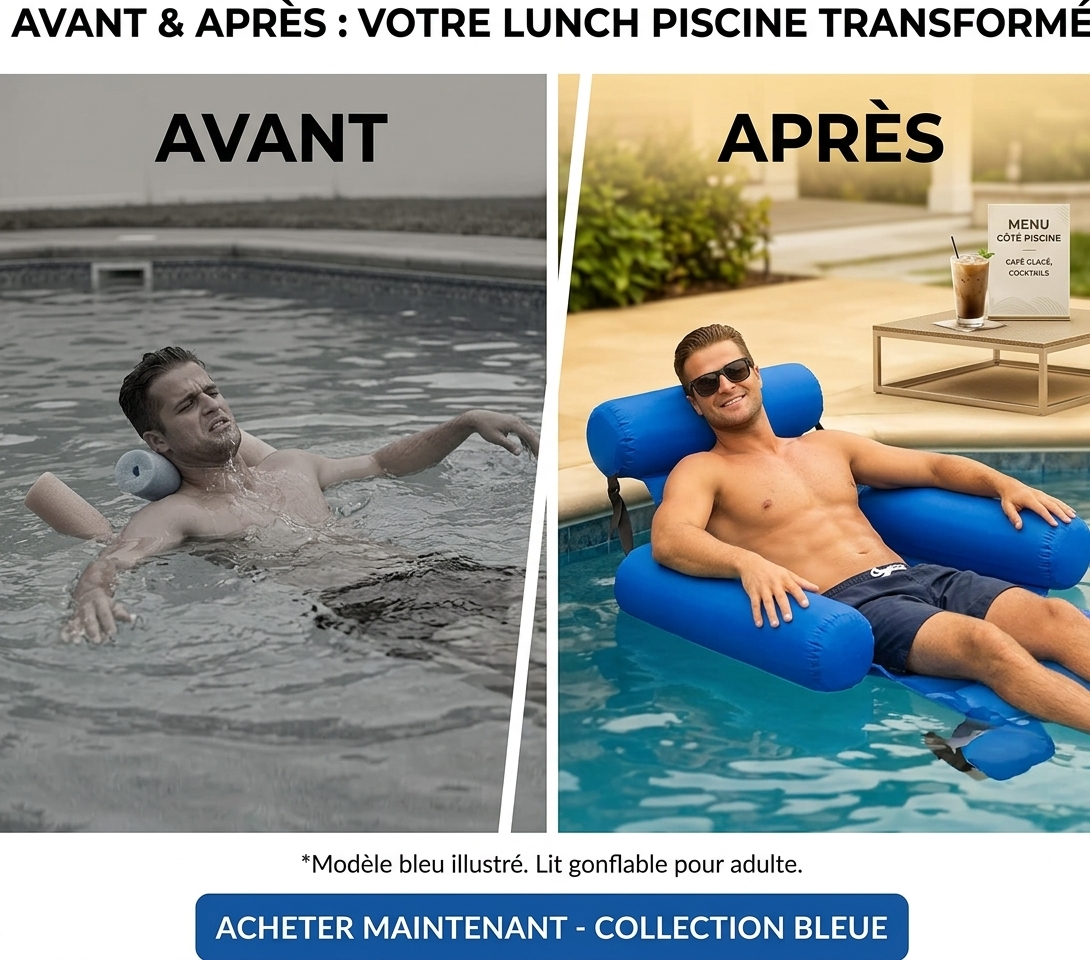 Chaise Gonflable Bleu pour Piscine