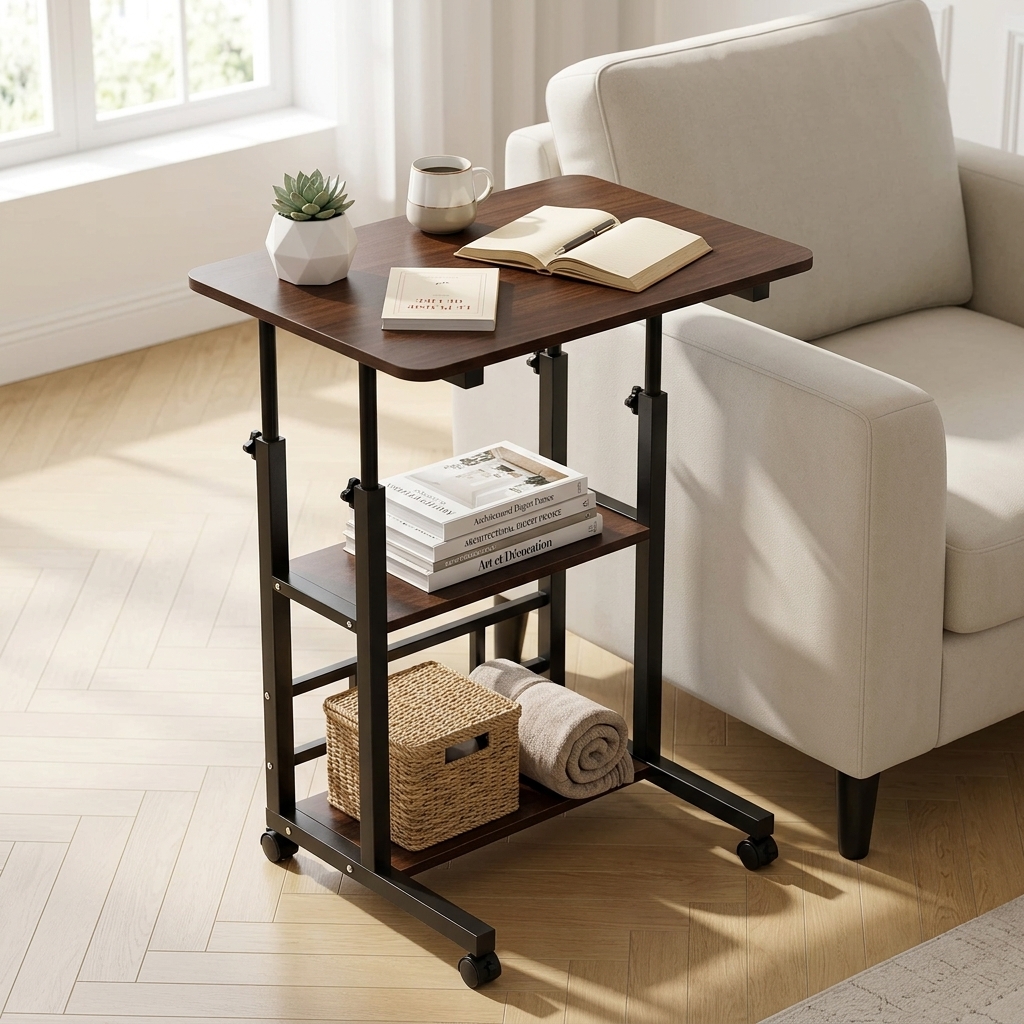 Table réglable avec roues pour un confort maximal